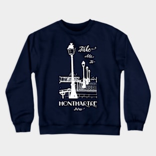 MONTMARTRE Staircase, Lamp Posts and Handrail, Paris France Crewneck Sweatshirt